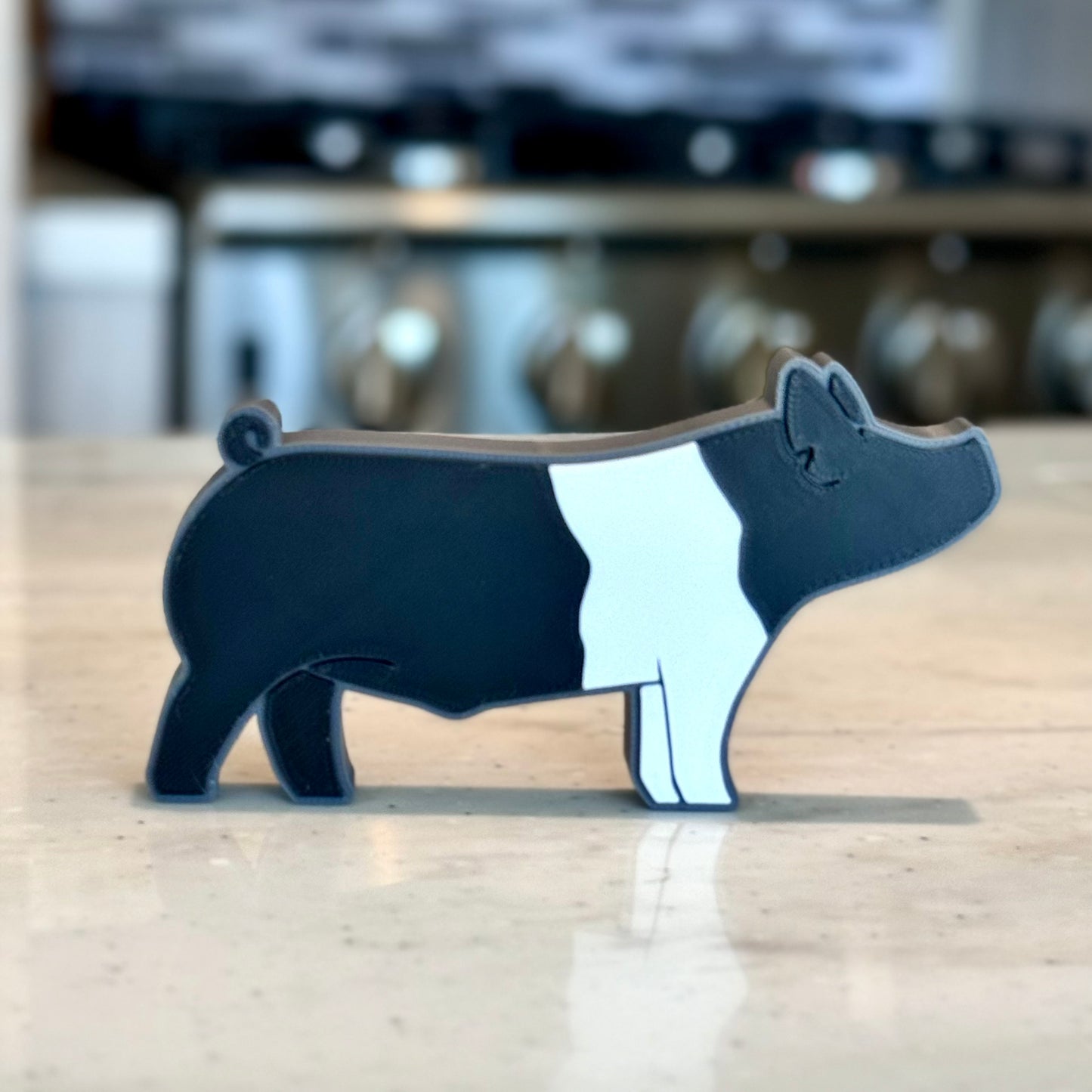 3D Printed Show Pig Stand Up Shelf Figure