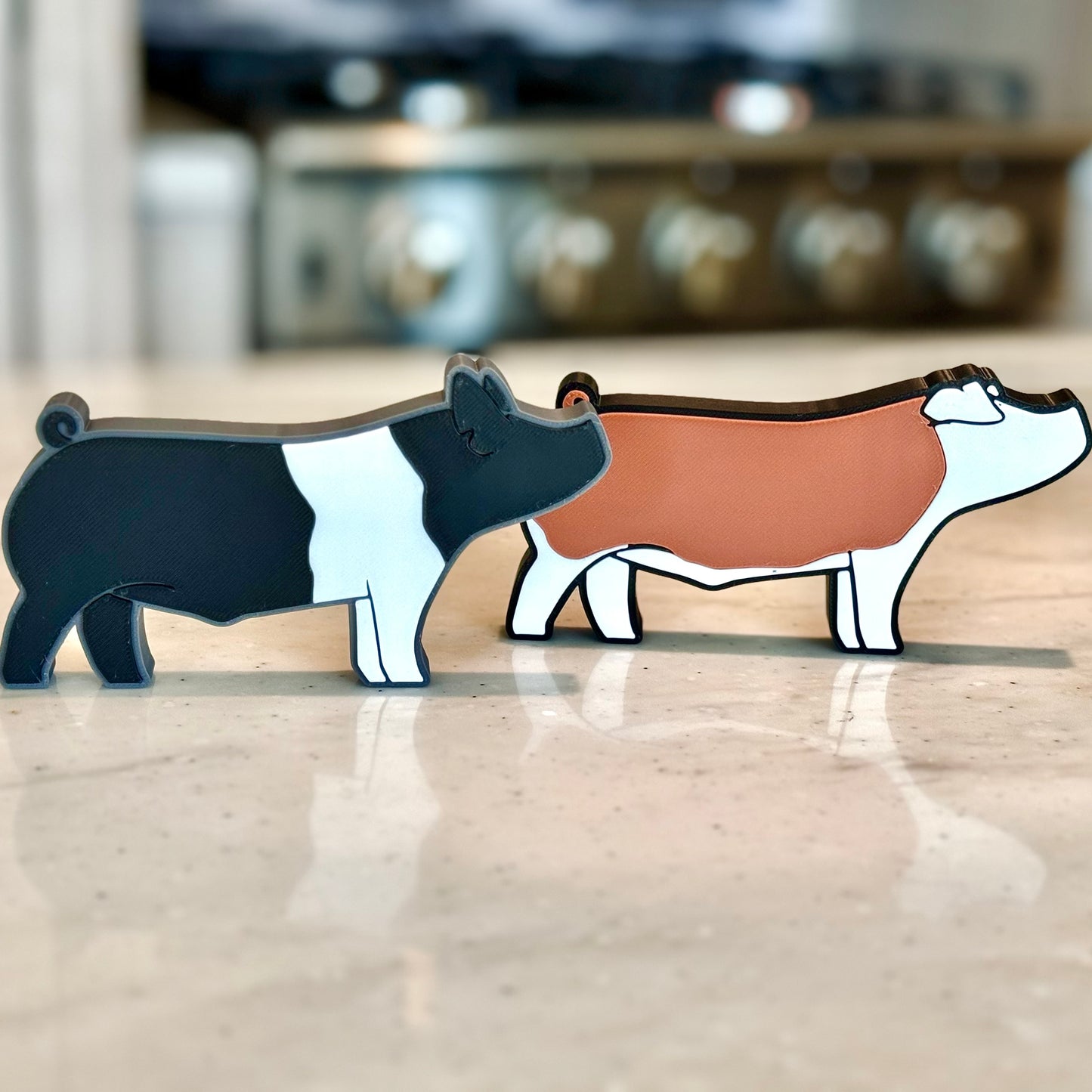 3D Printed Show Pig Stand Up Shelf Figure