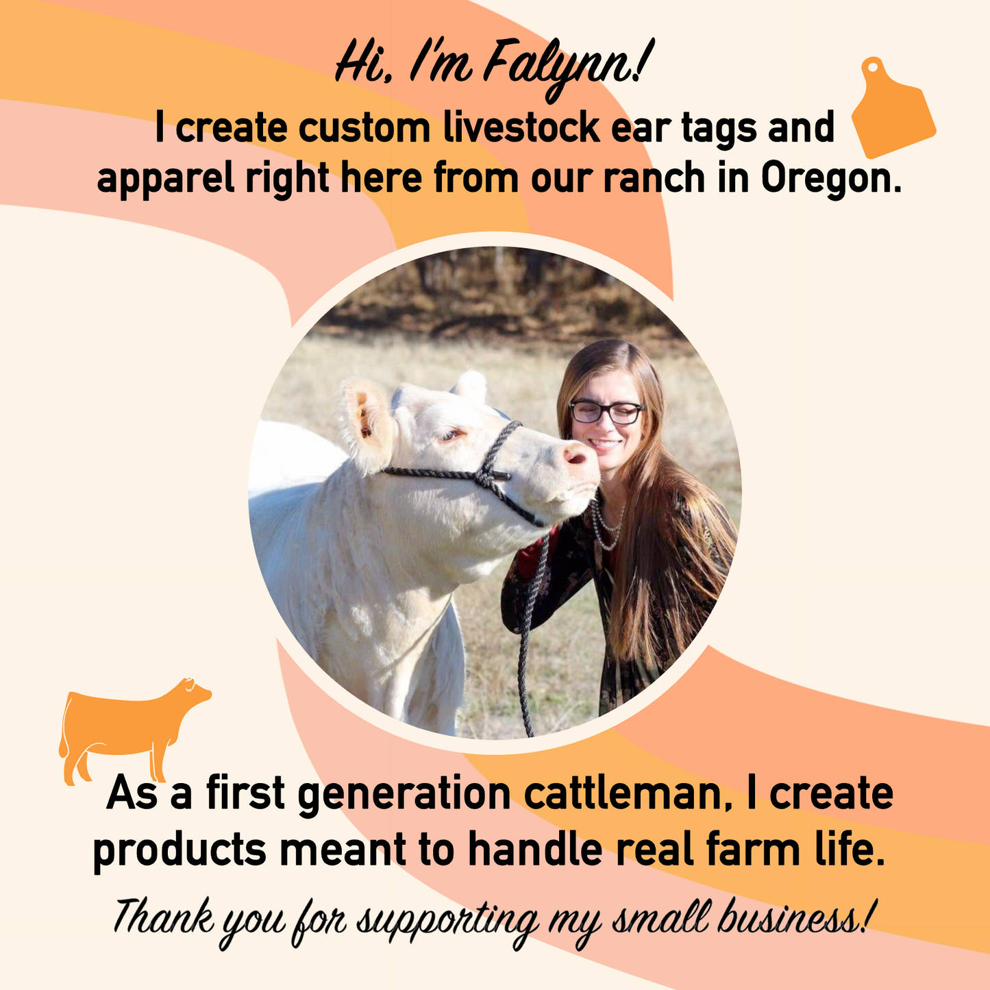 A graphic featuring an introduction of the owner and creator behind Gone Rogue Embroidery.