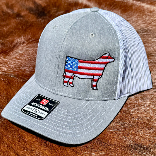 American Flag Show Steer Hat
