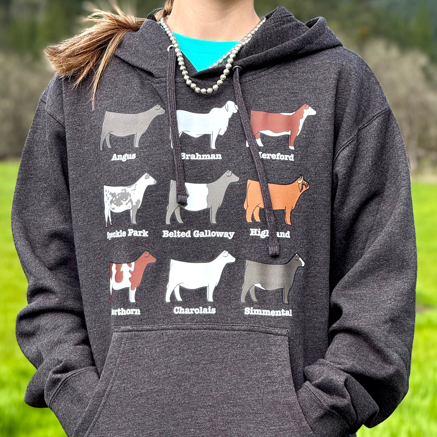 Beef Cattle Breeds Hooded Sweatshirt
