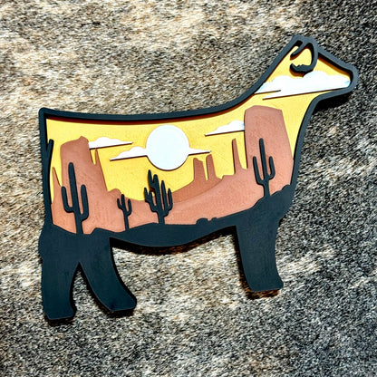 Sunset Show Heifer Decor