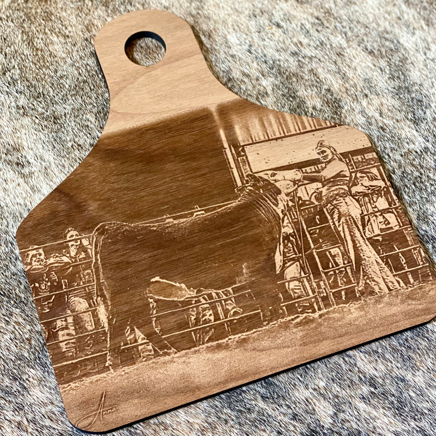 Custom engraved wooden sign featuring a personalized livestock design. Perfect for ranchers, livestock exhibitors, FFA, and 4-H members. Durable and stylish, ideal for displaying farm pride in barns, homes, or show areas.