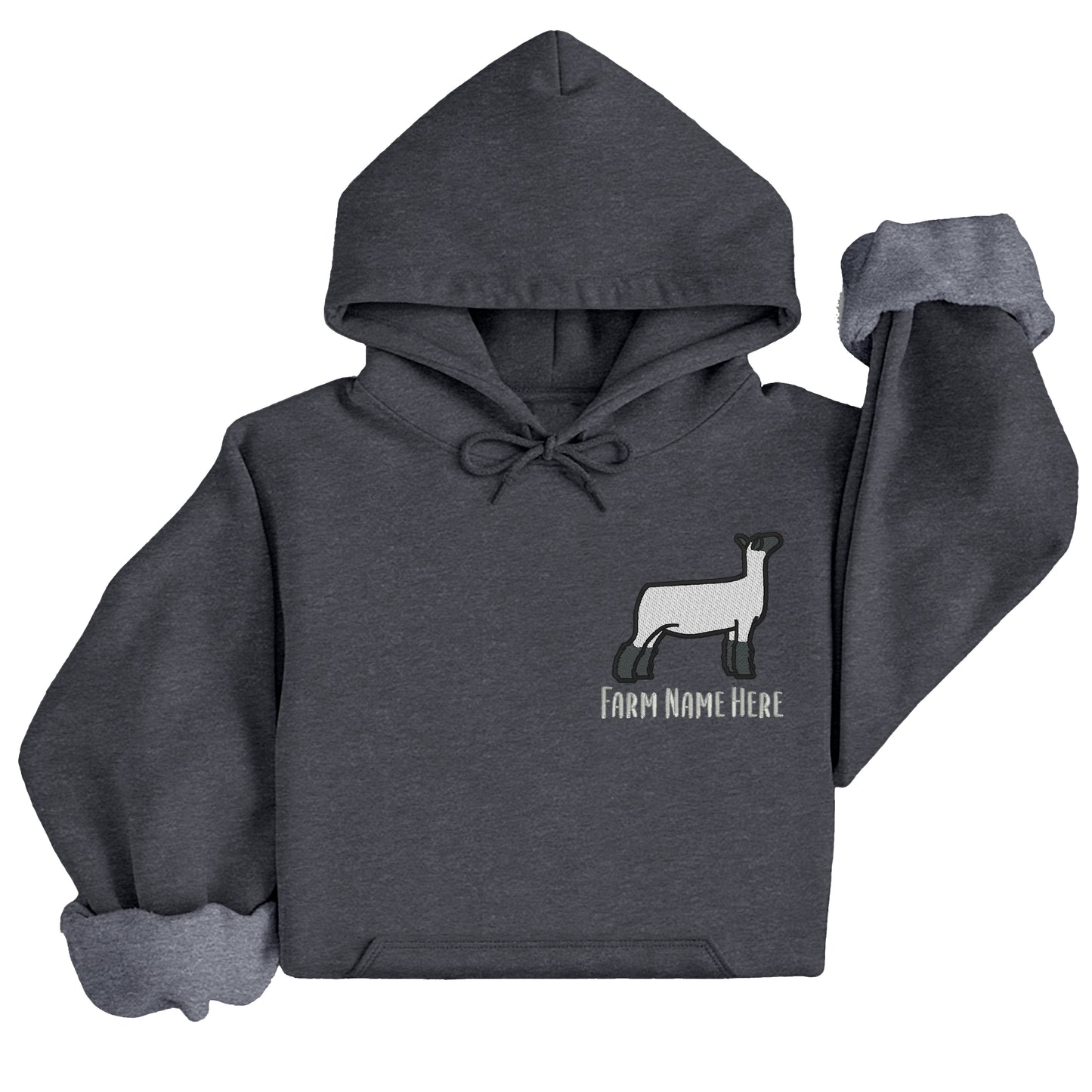 Custom Sheep Farm Name Embroidered Hoodie