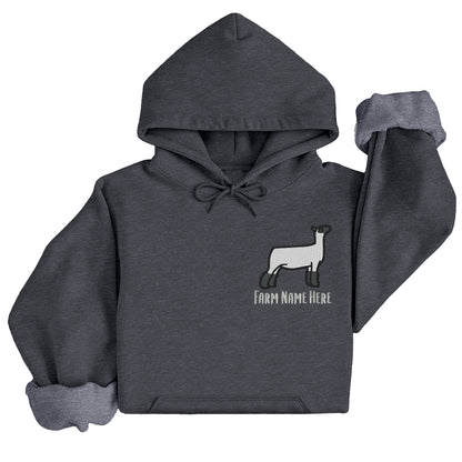 Custom Sheep Farm Name Embroidered Hoodie