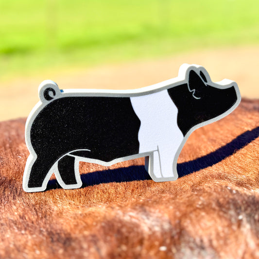 3D Printed Show Pig Stand Up Shelf Figure