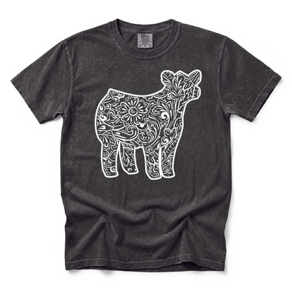 Tooled Leather Show Steer T-Shirt