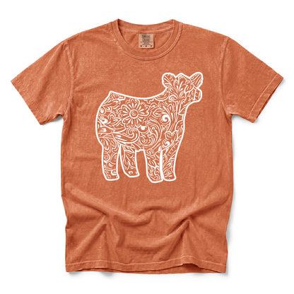 Tooled Leather Show Steer T-Shirt