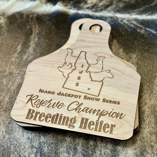 Custom Engraved Livestock Show Award Ear Tag – Personalized Wooden Sign
