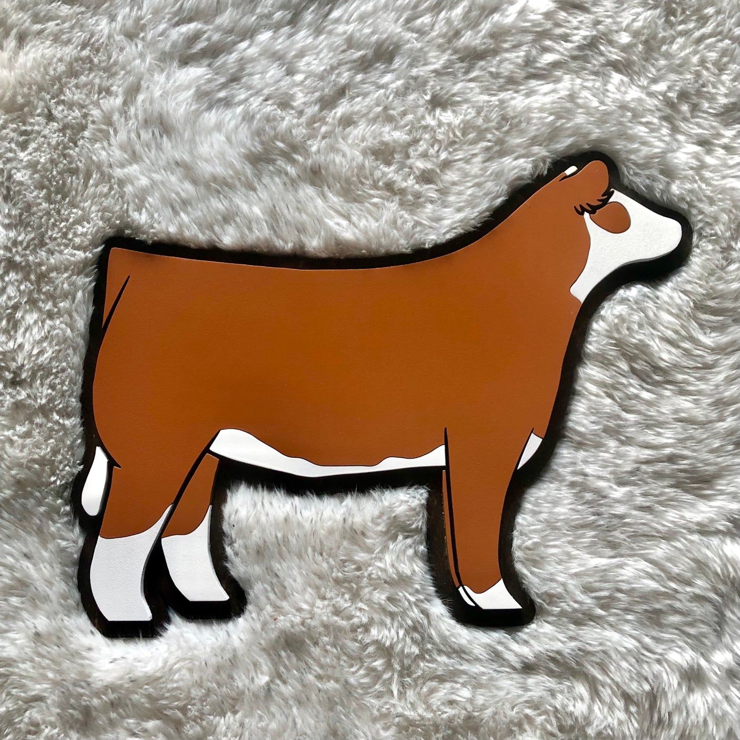 Custom Hereford show steer wood sign