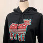 Embroidered show steer hoodie featuring a bold western-inspired design with an Aztec pattern. Made from soft, warm fabric, perfect for stock show exhibitors, ranchers, and cattle enthusiasts.