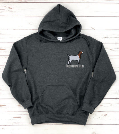 Custom Goat Farm/Ranch Logo Embroidered Hoodie